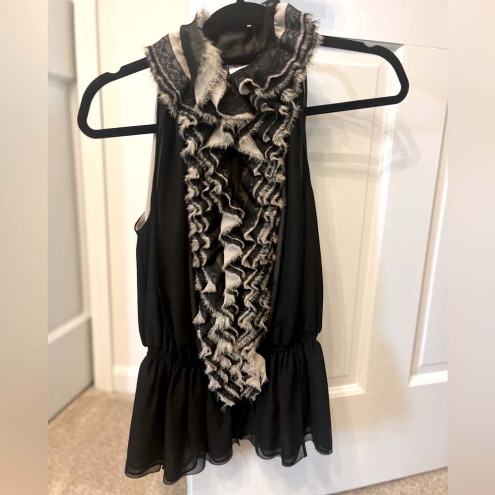 Black ruffle shirt Robert rodriguez by target - size s